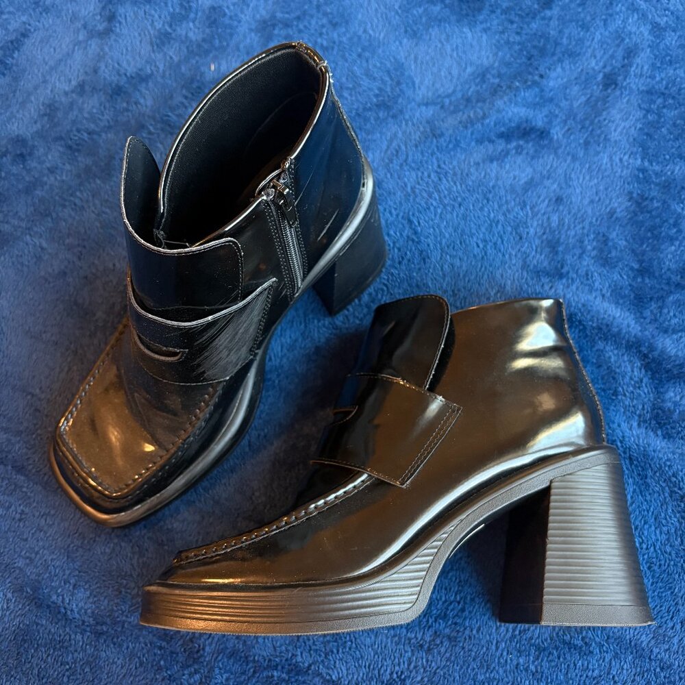 ASOS Black Block Heel Ankle Booties | US 10 / UK 8